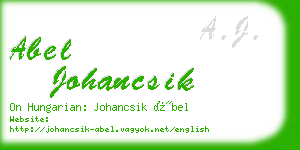 abel johancsik business card